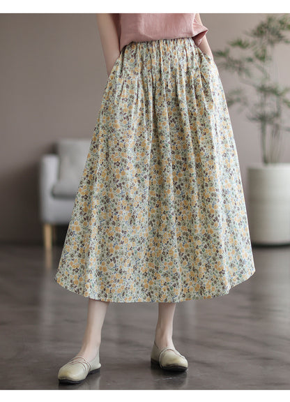 Floral Washed Cotton Skirt - Beautiful Printed Design for Sweet Neighbors