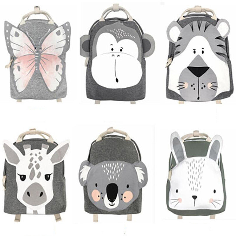 Cartoon Three-dimensional Animal Backpack Children's School Bag - Kawaiioo