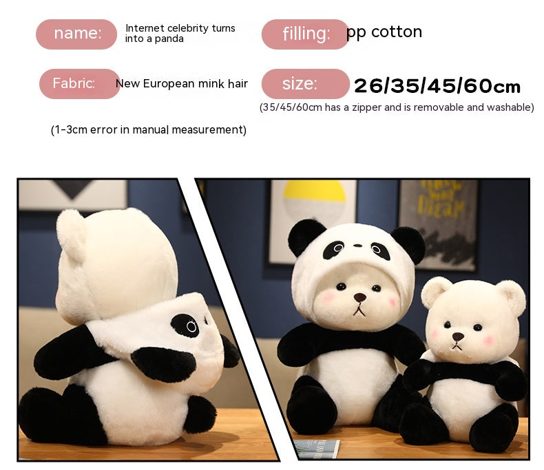 Little Bear Doll Transforming into Giant Panda Plush Toy - Kawaiioo