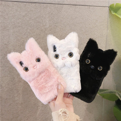 Phone Case Plush Cat – Soft & Cute Protection - Kawaiioo