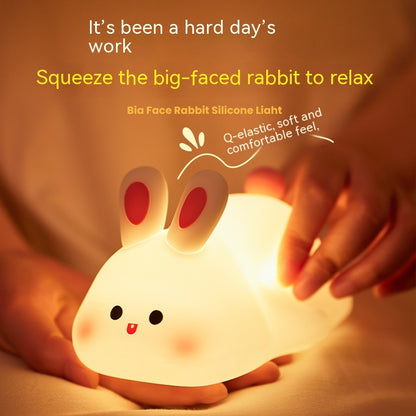 LED Night Light Touch Sensor - Rabbit Silicone Lamp, Cute Kids Decor