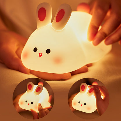 LED Night Light Touch Sensor - Rabbit Silicone Lamp, Cute Kids Decor