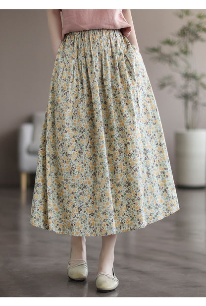 Floral Washed Cotton Skirt - Beautiful Printed Design for Sweet Neighbors