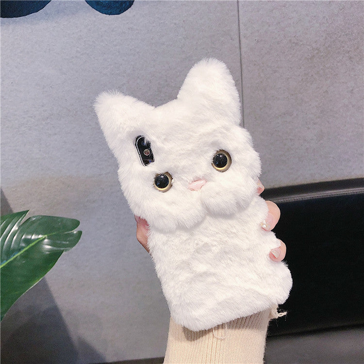 Phone Case Plush Cat – Soft & Cute Protection - Kawaiioo