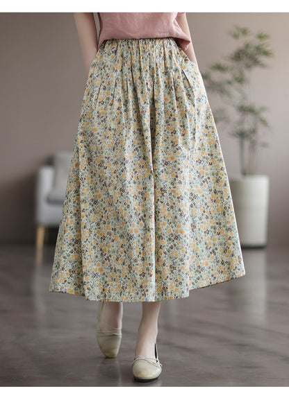 Floral Washed Cotton Skirt - Beautiful Printed Design for Sweet Neighbors