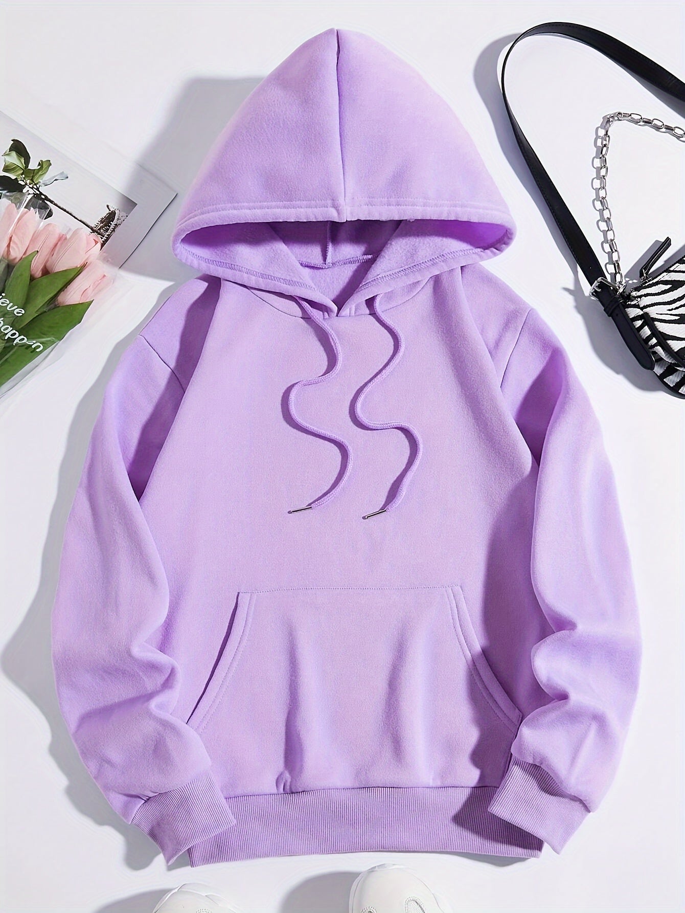 1pc Polyester Knit Fabric Long Sleeve Y2K Letter Butterfly Print Hoodie with Drawstring and Front Print for Casual Sports Wear