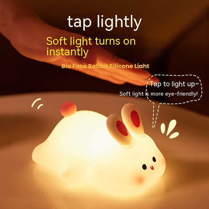 LED Night Light Touch Sensor - Rabbit Silicone Lamp, Cute Kids Decor