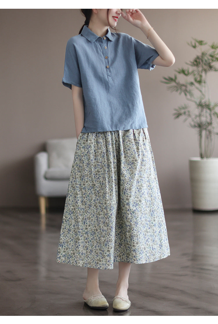 Floral Washed Cotton Skirt - Beautiful Printed Design for Sweet Neighbors