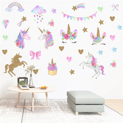 Pink Cartoon Unicorn Wall Sticker | Kids Room Nursery Decor