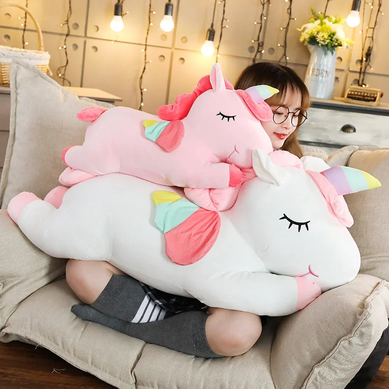 25cm Kawaii Giant Unicorn Plush Toy - Soft Stuffed Horse Doll for Kids - Kawaiioo