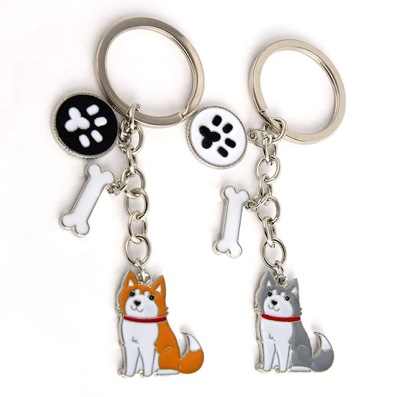 Siberian Husky Car Keychains - Dog Pendant Bag Charm for Gifts