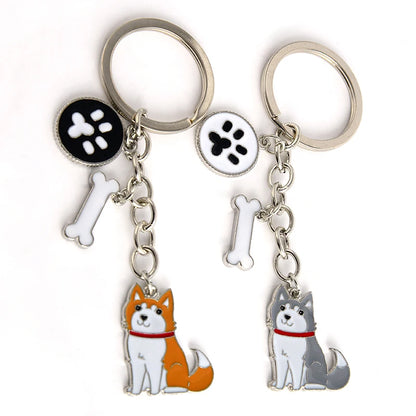 Siberian Husky Car Keychains - Dog Pendant Bag Charm for Gifts