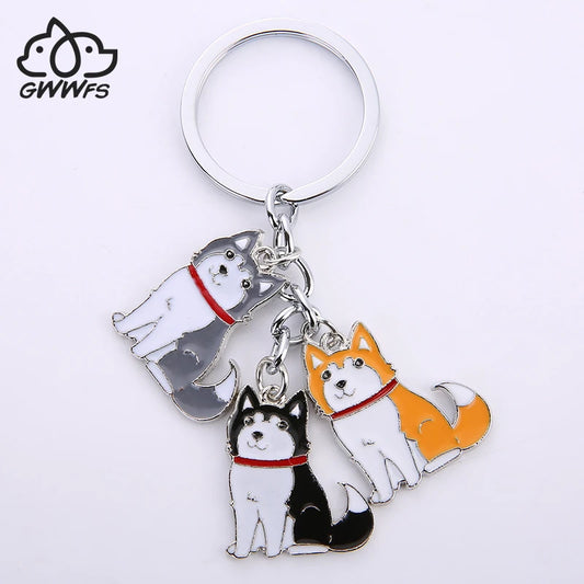 Siberian Husky Car Keychains - Dog Pendant Bag Charm for Gifts