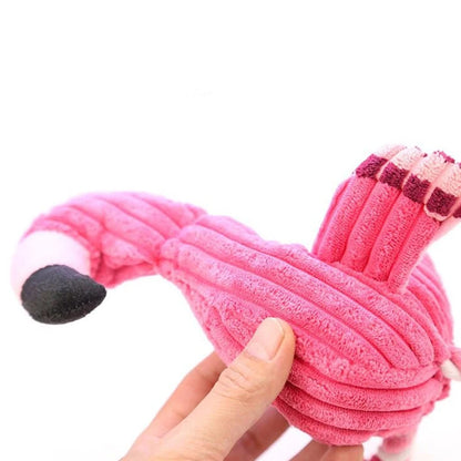 Cute Plush Flamingo Pet Dogs Bite Chew Toys Chihuahua/Yorkshire/Bulldog/Pug/Corgi Small Dog Interactive /Squeaky Sound Toy