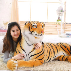 Tiger Plush Pillow Toy - Soft, Lifelike Stuffed Animal for Kids