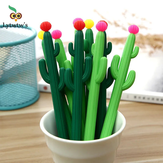 Kawaii Cactus Gel Pen - Korean Stationery Office & School Supplies