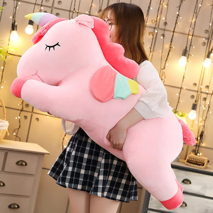 25cm Kawaii Giant Unicorn Plush Toy - Soft Stuffed Horse Doll for Kids - Kawaiioo