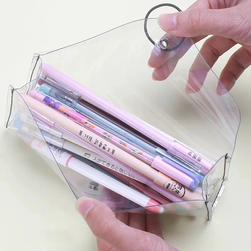 Ins Transparent Pencil Case - Kawaii Makeup & Stationery Holder