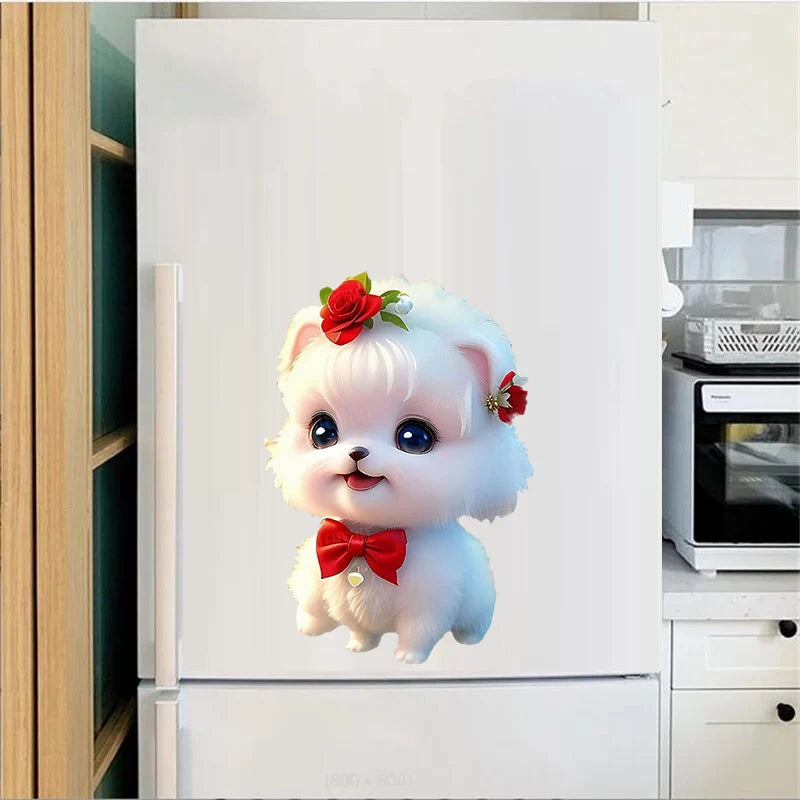 Cute Pomeranian Dog Wall Sticker  Wallpaper Funny Decal