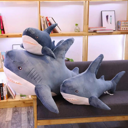 Giant Shark Skin Plush Toy - 80/100/140cm Soft Fish Pillow