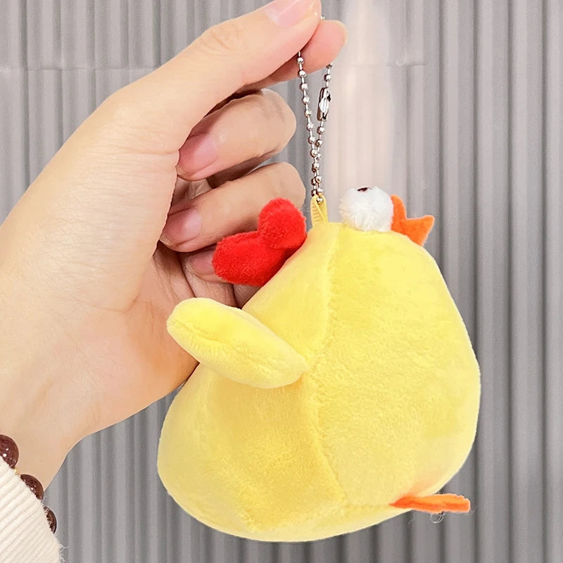 Cartoon Dundun Chicken Plush Stuffed Animal Key Chain Pendant - Kawaiioo