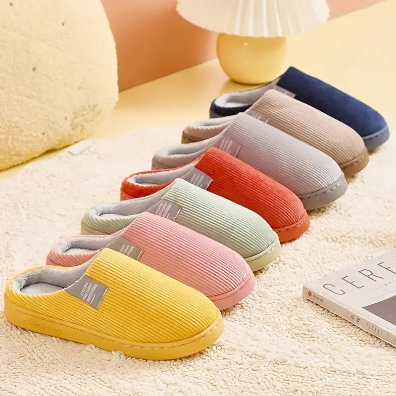 Plush Anti-Slip Home Thick Slippers - Warm Winter Comfort