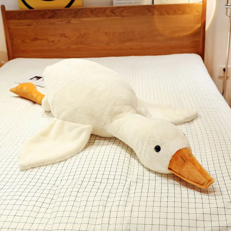 50-190cm Goose Stuffed Plush Cute Fluffy White Goose Plush Toy Kawaii Duck Sleep Pillow Cushion Soft Stuffed Animal Doll Gift