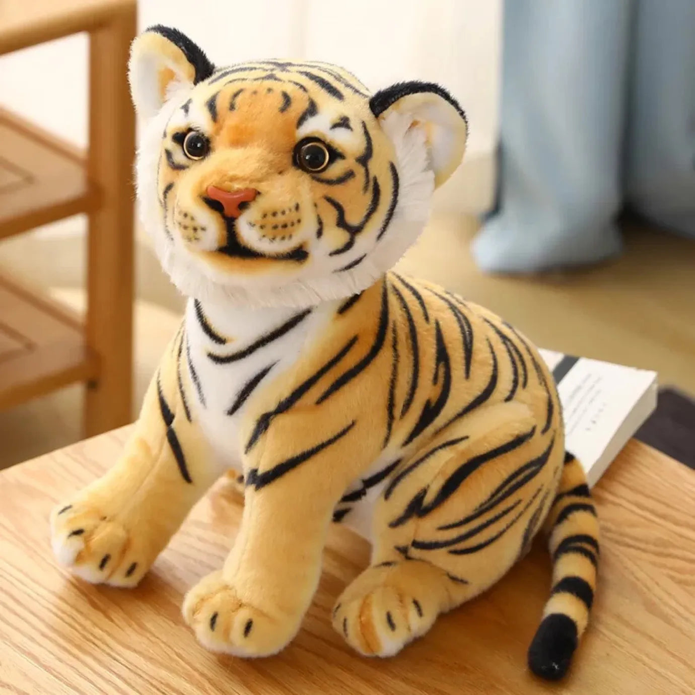 23cm Baby Tiger Plush Toy - Soft Stuffed Wild Animal Pillow for Kids