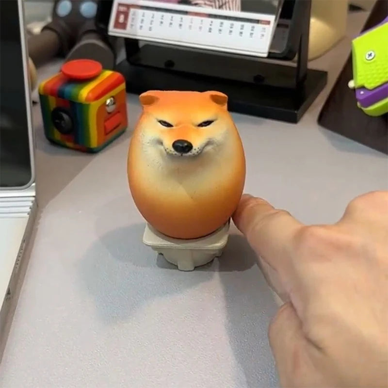 Shiba Inu Egg Shape PVC Desk Decor - Fun Home & Office Gift