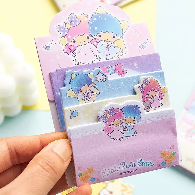 Sanrio Hello Kitty Post It Notes Cartoon Kuromi Mymelody Cinnamoroll Student Stationery N Times Posted Message Book Kid Gifts - Kawaiioo