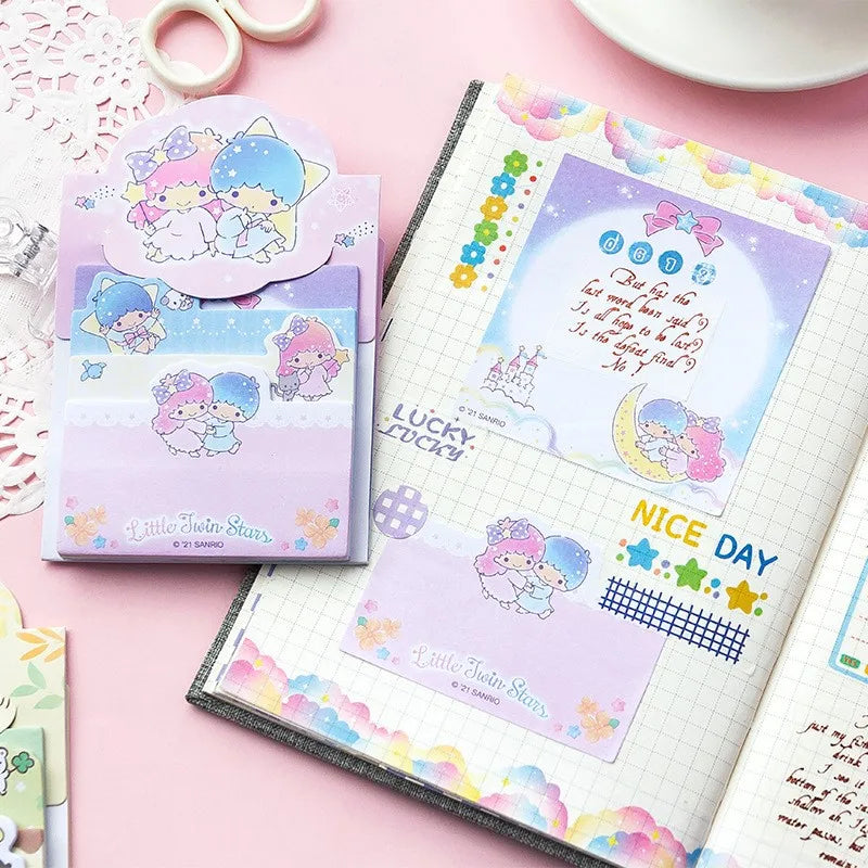 Sanrio Hello Kitty Post It Notes Cartoon Kuromi Mymelody Cinnamoroll Student Stationery N Times Posted Message Book Kid Gifts - Kawaiioo