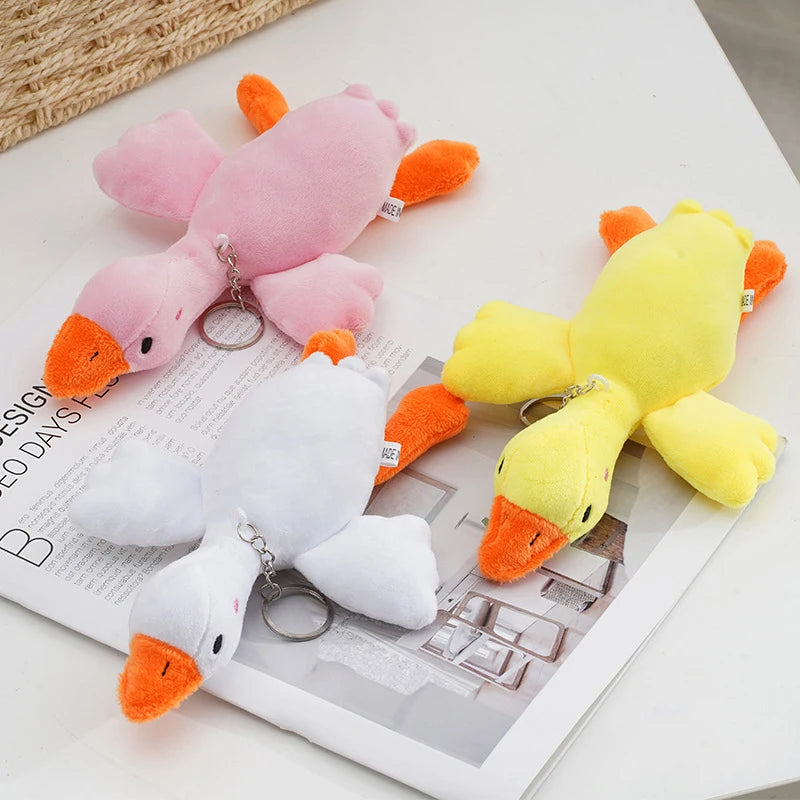 Duck Keychain Plush Keychain Goose Keychain Big Goose Doll Pillow Plush Toy Duck Plush Toys Fluffy Doll Keychain Cute Animal