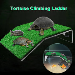 Turtle Basking Platform Turtle Habitat Simulation Lawn Ramp Turtle Dock Floating Island for Reptile Terrarium Aquarium Accessory