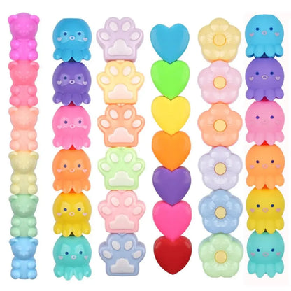 Kawaii Little Octopus Bear Highlighter Pen Set - Cute School Supplies