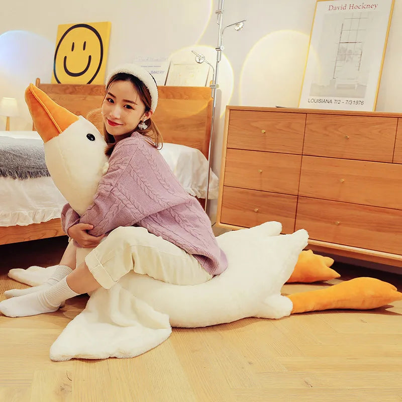 Fluffy White Goose Plush Toy -  50-190cm  -Kawaii Duck Sleep Pillow - Kawaiioo