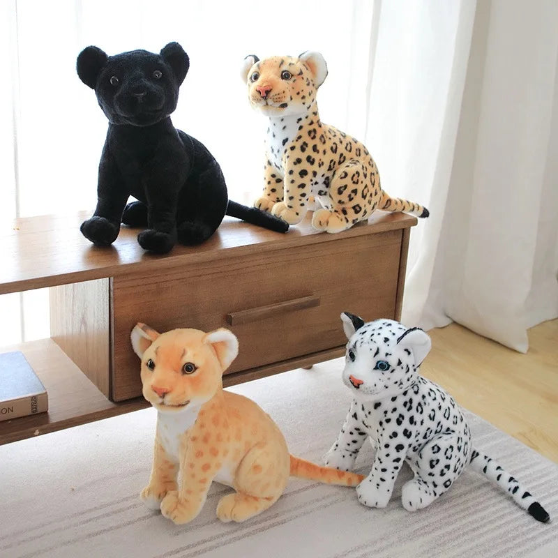 Soft Wild Animal Dolls - 23-33cm Lifelike Tiger, Leopard, and Lion Plush Toys - Kawaiioo