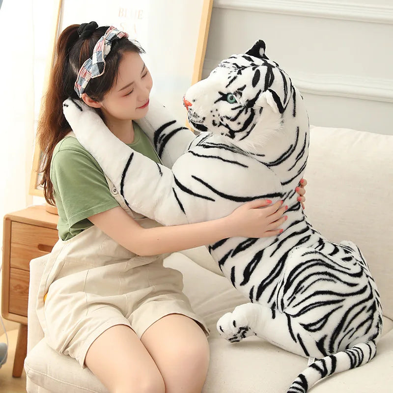 Tiger Plush Pillow Toy - Soft, Lifelike Stuffed Animal for Kids