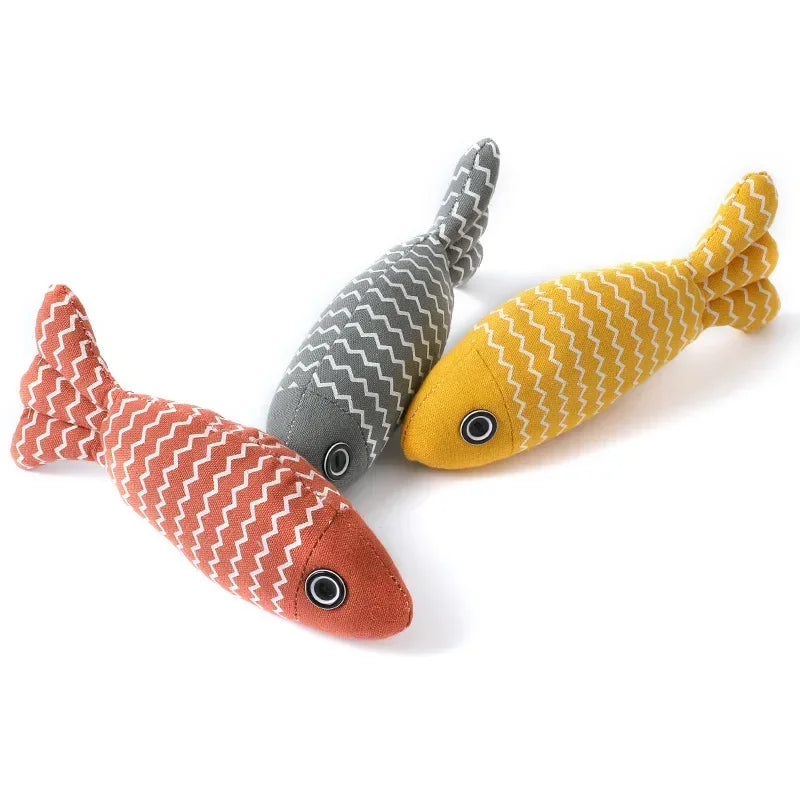 Plush Cat Toy Fish - Simulation Plush with Catnip for Teething & Nibbling