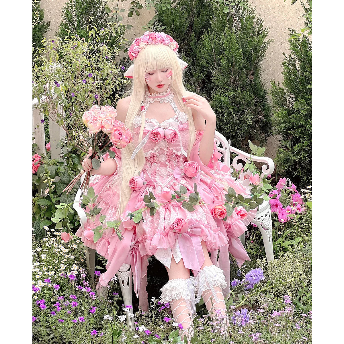 New Original Japanese Harajuku Pink Dress - Kawaii Lolita JSK