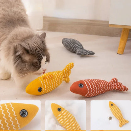 Plush Cat Toy Fish - Simulation Plush with Catnip for Teething & Nibbling