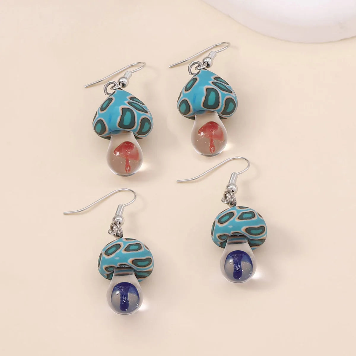 Colorful Mushroom Earrings - Unique Clay & Resin Statement Jewelry