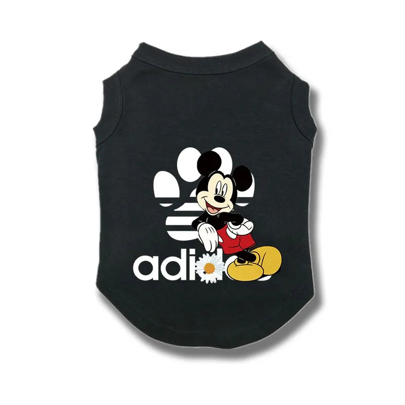 Puppy Summer Vest Disney Cartoon T-shirt Comfortable Breathable Pet Clothes Mickey Dog Sweatshirt Shirt For Chihuahua Bulldog