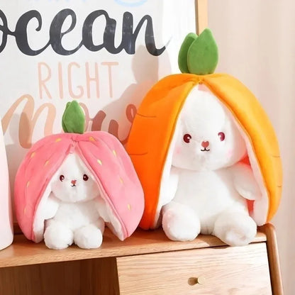 Fruit Bunny Plush Toy - Cute Carrot & Strawberry Rabbit Plush for Kids - Kawaiioo