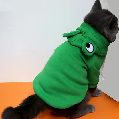 Pet Clothing - Autumn/Winter Frog Hooded Sweater for Dogs & Cats