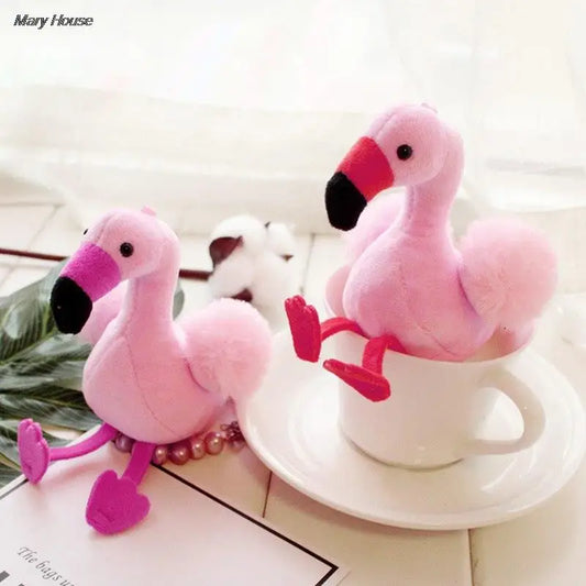 1Pcs Flamingo Bird Plush Keychain Stuffed Animal Wildlife Collectible Soft Plush Doll Toy Birthday Gift For Girl