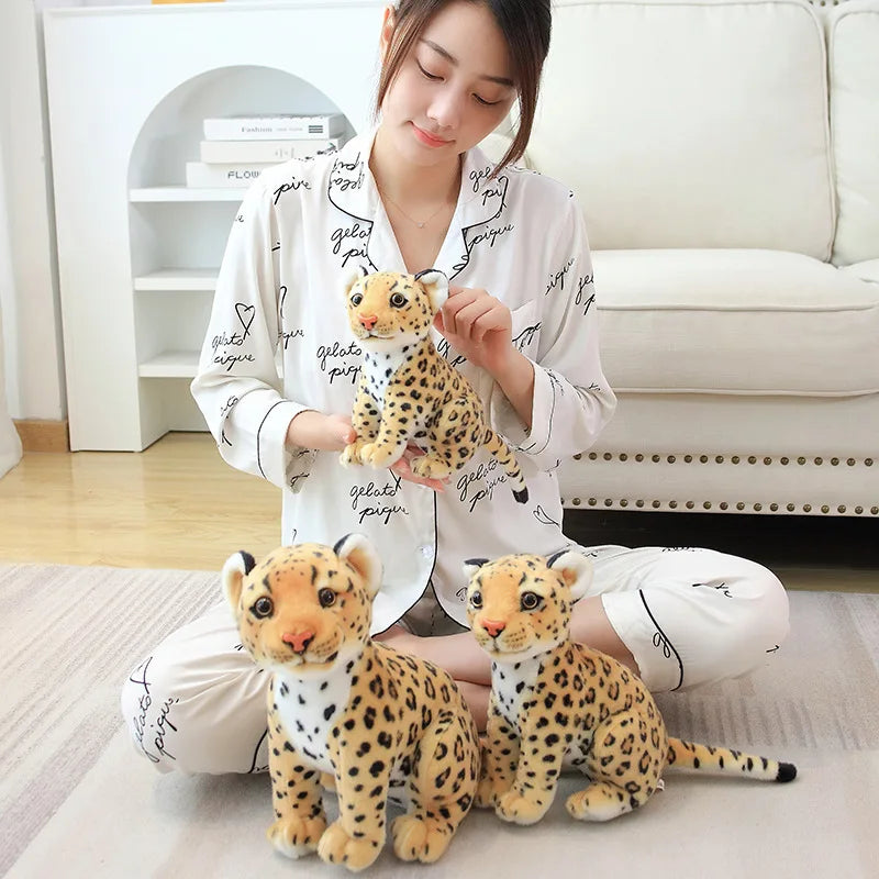 Soft Wild Animal Dolls - 23-33cm Lifelike Tiger, Leopard, and Lion Plush Toys - Kawaiioo