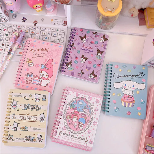 Sanrio Kawaii A6 Notebooks - Kuromi, Cinnamonroll & My Melody