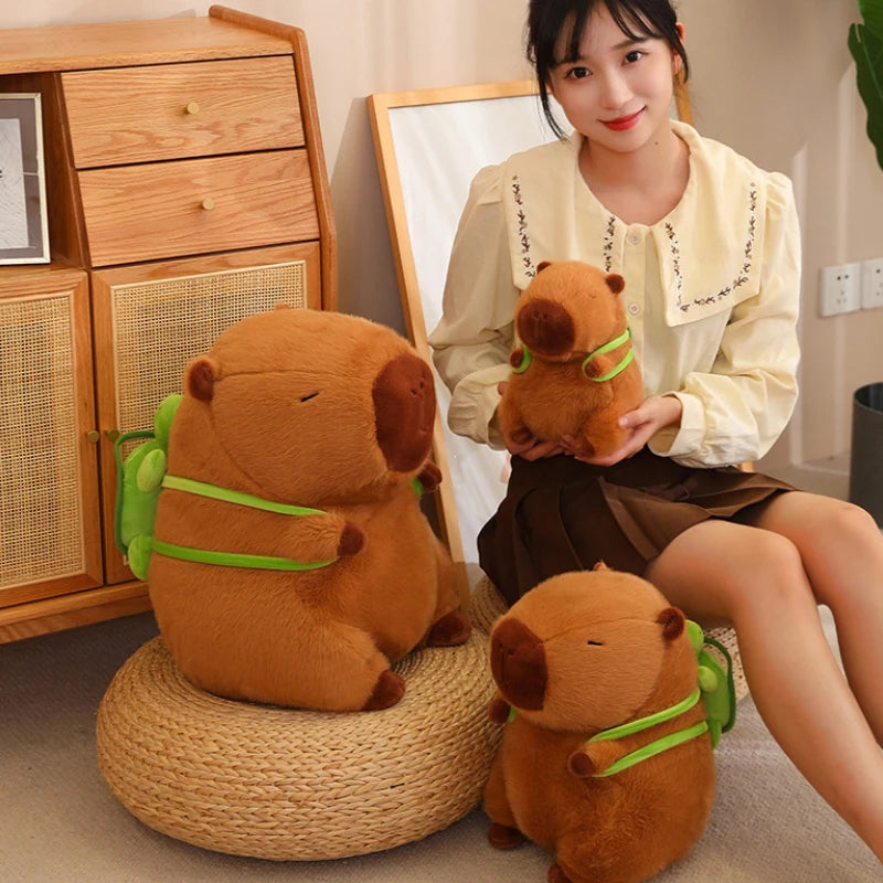 Buy Capibara Giant Plush Doll with Strawberry Hat - Kawaii Capybara Plush Toy