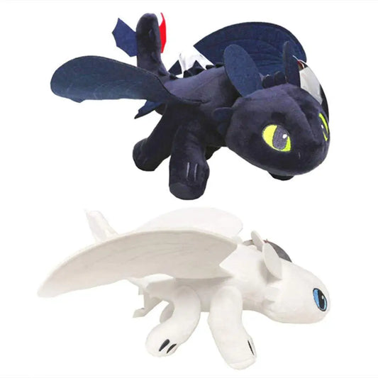 Kawaii Dragon Plush Toys - White & Black Dinosaurs for Kids - Kawaiioo