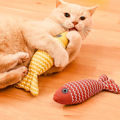 Plush Cat Toy Fish - Simulation Plush with Catnip for Teething & Nibbling